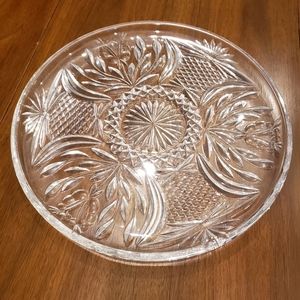 Round Crystal Platter Heavy Duty Depression Glass